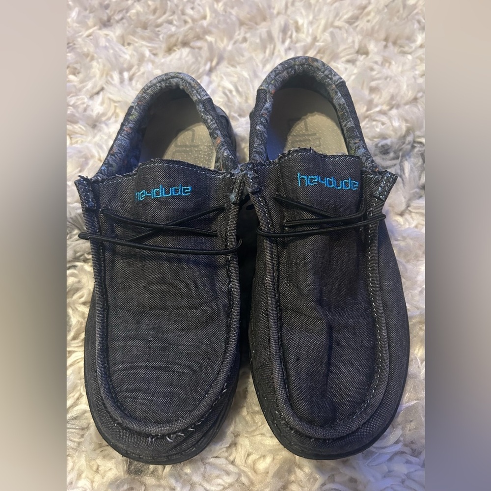 Hey Dude Charcoal Shoes with Teal Accents